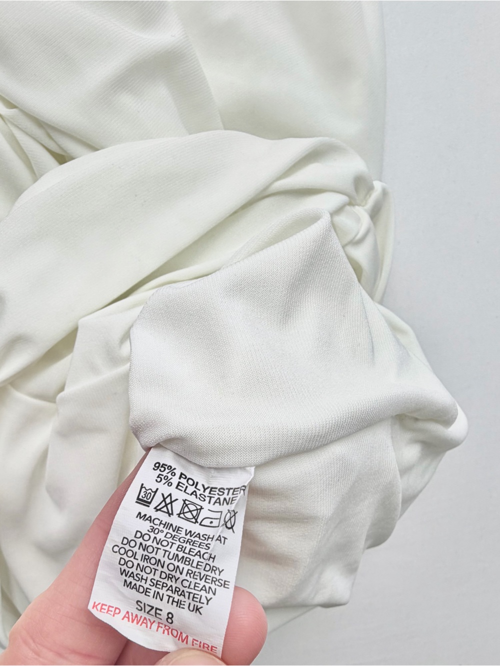 NWT Club L London Lost For Words Bardot White Ruched Draped Midi Dress Women's 8 - Picture 9 of 9